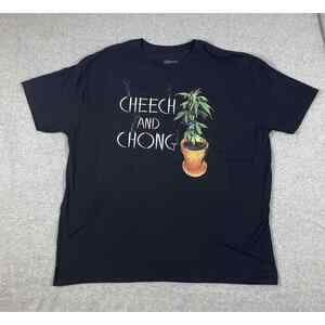 Cheech & Chong Shirt Men's 2XL Black Short Sleeve Weed Pot Funny‎ Novelty